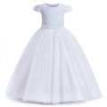 Sparkly Sequins Short Sleeves Flower Girl Dresses Tulle Kids Birthday Party Pageant Prom Gown Teen Girls Bridesmaid Dresses. 