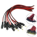 (DC Jack With Wire Male And Female 5 pcs socket)5.5x2.1mm DC Power Pigtail Wire Connector 27CM 12V 5.5*2.1mm DC Male Plug & Female Jack. 