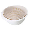 Portable detachable double-layer hollowed-out fruit and vegetable washing drain basket vegetable washing basin rice basket. 