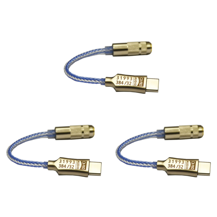 NANLIY 3X CX31993 USB Type C DAC Headphone Amp Blue with 3.5mm Output SNR128DB PCM 32B/384KHz for Android Windows10 Phone Call