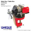 Baby Vice New 60mm Swivel Table Clamp with Non-Slip Base - High-Quality Metal Clamping Tool. 