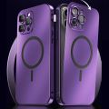 Magnetic Metal Case For Iphone 12 13 14 15 Pro Max 15 Plus Luxury Aluminum Frame Cover For IPHON 13 14 15 Promax PC Back Panel. 