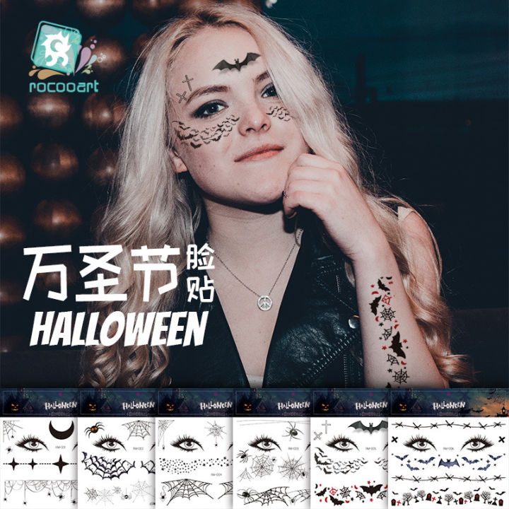 【Factory prices】New Halloween Face Sticker Tattoo Sticker Spider Scar Tattoo Sticker Party Makeup Sticker