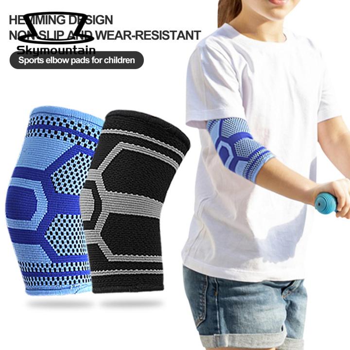 Protective Elbow Gear Kids' Tennis Elbow Braces Soft Breathable High Elastic Compression Sleeves for Sports Buy 2pcs Sports Elbow Pad