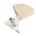 100 PCS V-shaped Wood Pulp Drip Paper V60-01 Cone White Coffee Filter Coffee Strainer Bag Espresso Tea Infuser Accessories. 