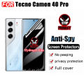 3 in 1 Tecno Camon 40 Pro 5G Shockproof Phone Case With Magnetic Wireless Charging Sticker For Tecno Camon 40Pro Camon 30s Anti Spy Full Coverage Tempered Glass + Lens Film. 