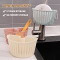Kitchen Cutlery Drainge Drying Shelf Multifunction Toiletry Makeup Box Strong Bearing Organizer Removable Faucet Item Rack Snap-on Sink Storage Basket. 