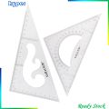 Pack of 2 Triangular Ruler Set, 30/60 and 45/90 Triangles, Set Squares, Geometry Ruler Precise Imperial Graduation Drafting Drawing Measuring Rulers. 