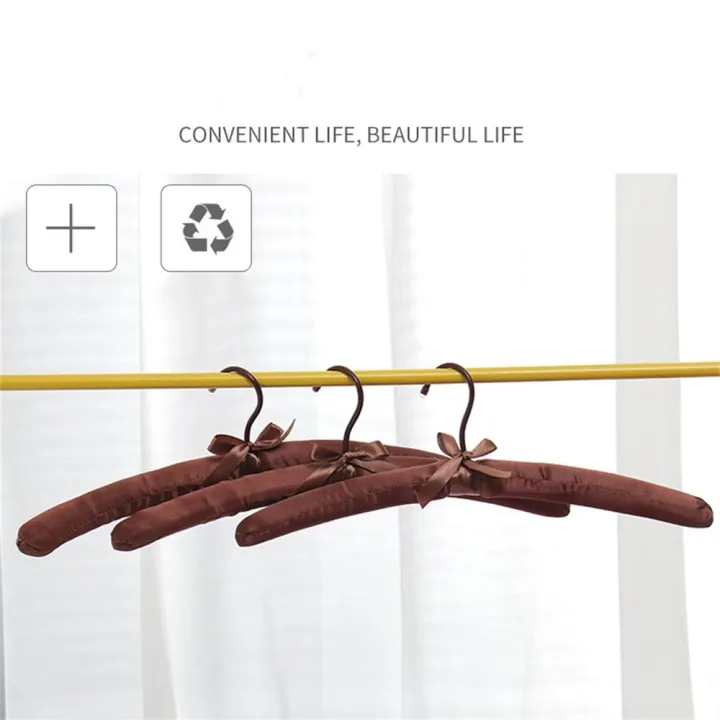 1PC%20Satin%20Padded%20Clothes%20Hanger%20Silk%20Wrapped%20Coat%20Rack%20Wrinkle%20Non-slip%20Coat%20Hanger%20Dress%20Clothes%20Sponge%20Hanger%20-%20Image%204