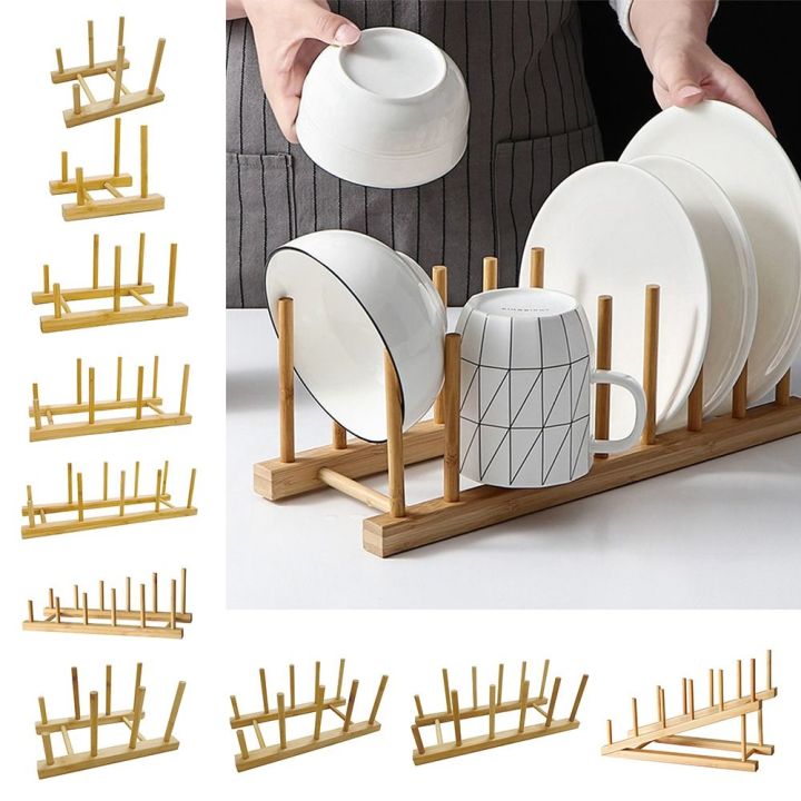 Pot Draining Rack Minimalist Wooden Dish Drainer Rack Multifunction Multi Grid Design ...