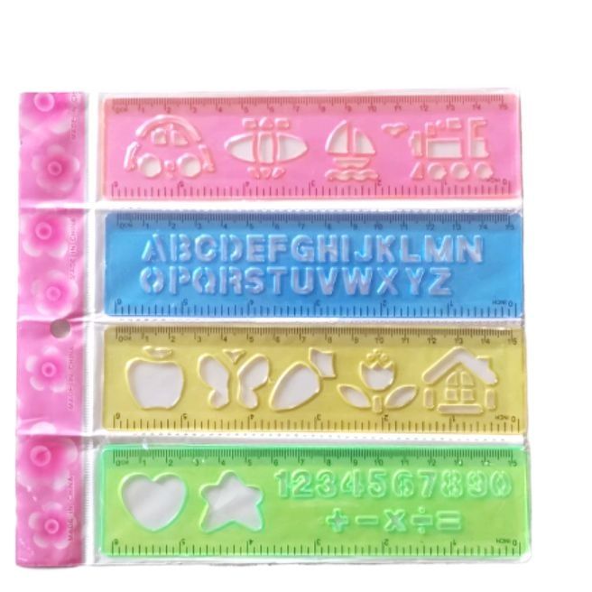 Multiple Colour Rulers Multy Design Ruler Set Multicolour -01 Set(04Rulers) | Daraz.lk