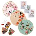 3 Pack Embroidery Starter Kit for Beginners, Cross Stitch Kits for Adults Include 3 Embroidery Cloth with Birds Pattern. 