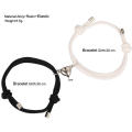 Braided Couple Bracelets Jewelry Accessories Alloy Magnet Attachment Bracelets Black And White Couple Bracelets Simple Love Heart Bracelets. 