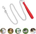 Dog Lead Silver 100cm, Dog Leash, Metal Chain Heavy Duty Chew Resistant for Small Medium Large Dogs Bite Resistant Leash Padded Comfortable Handle. 
