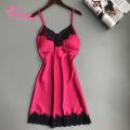 Muses Mall Women Padded V-Neck Lace Strappy Underwear Nightdress Home Sleepwear. 