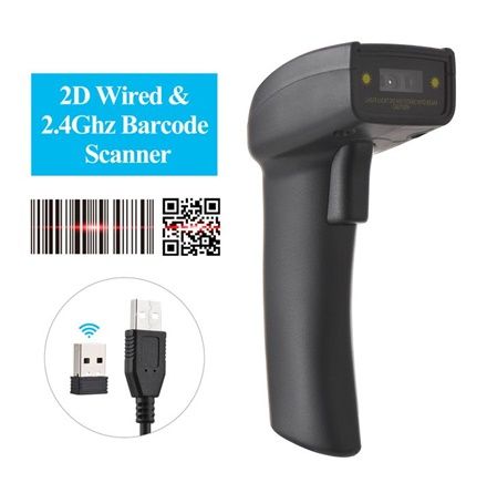 MJ-1400CA 2D Wireless 2.4G Barcode Scanner Handheld USB Wired 1D Bar