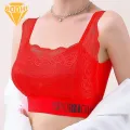 Confidence Boosting Bra Floral Lace Plus Size Wireless Push Up Bra Soft Breathable Sports Brassiere for Women. 
