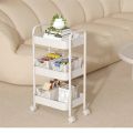 3 Tier Rolling Utility Cart Storage Shelf Movable Gap Storage Rack Kitchen Bathroom Slim Slide Organizer Shelf Livingroom Rack. 