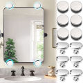 Holder Glass Mirror Hinger Durable Zinc Alloy Brackets Glass Shelf Support Round Fixed Fitting Glass Clip Bathroom Mirror 1Set. 