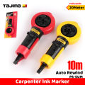 Ink marker 10m automatic rewind chalk line woodworking tool Tajima brand. 