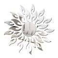 Wall Sticker Sunflower Shape Home Decor Acrylic Decorating 3D Mirror Background Ornaments for Living Room. 
