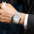 PLAYBOY Men's Watch Waterproof 2023 Latest Luminous Quartz Movement Stainless Steel Strap Calendar Casual Business Style 3301. 