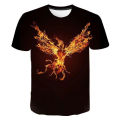 3D printed phoenix bird pattern MEN'S summer T-shirt fashion casual fun o collar oversized short-sleeved T-shirt clothing. 