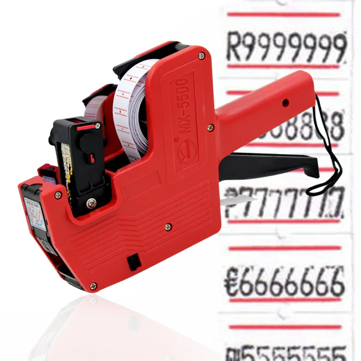 MX-5500 Label Maker Pricing Gun 1 Line Label 8 Digits Numerical Tag Gun 1 Ink Plastic Random Color for Retail Shop Grocery Store Pizazzazz