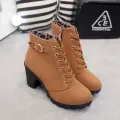Korean Style High Heel Ankle Boots for Women | Autumn & Winter Martin Boots with Zipper. 
