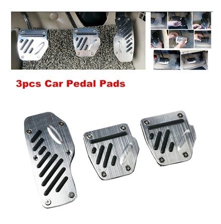 3 Pack Car Pedal Pads Auto Racing Sport Gas Brake Clutch Pad Cover Brake Pad Cover Rest Plate Foot Pedals Kit