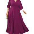 Plus Size Surplice neck frocks design for woman. 