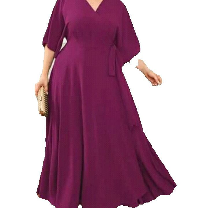 Plus%20Size%20Surplice%20neck%20frocks%20design%20for%20woman%20-%20Image%202