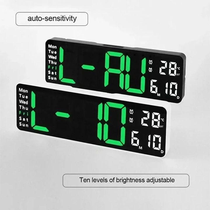 wall%20clock%20Digital%20Wall%20Clock%20Large%20Alarm%20Clock%20Remote%20Control%20Date%20Week%20Temperature%20Clock%20Dual%20Alarms%20LED%20Display%20Clock%20Living%20Room%20Dec%20-%20Image%204