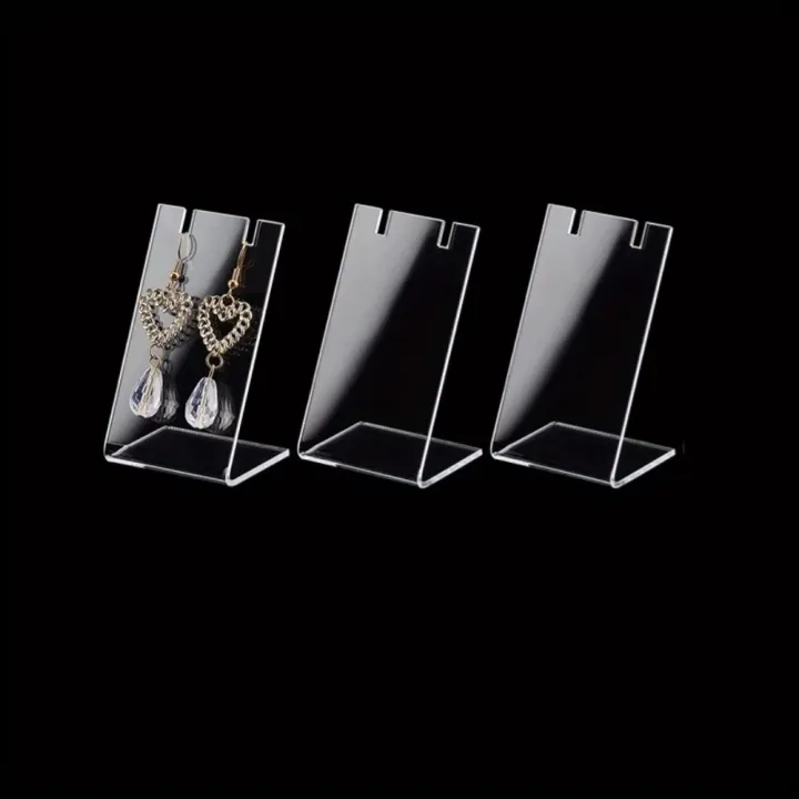 10pcs Portable Acrylic Display Stand Clear Dangling Slant Back Display ...