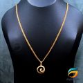 Gold Plated Chain With Pendant 18/24 inch 02MM Bismark Chain with Medium Derana Pendant Necklace for Ladies & Girl. 