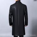 Men's Leather One-Piece Lapel Fur Coat Leather Coat Leather Long Imported Thickened Haining Mid-Length Velvet Fur %. 