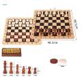 Chess & Checkers Set 2 in 1 Family Board Games Brain Game Wooden Chess Pieces Table Strategy Game. 
