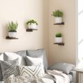 Small Floating Shelves, 5X5 Inches Wall Shelf Set of 4, Rustic Wood Small Wall Mounted Shelves for Bedroom, Living Room, Kitchen, Bathroom Decor. 