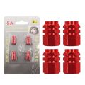 Red - 4Pcs Car Styling Tires Valve Air Tyre Caps  Bolt-in Aluminum Theftproof. 