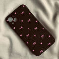 Korean Cute Pink Bow Phone Case for IPhone 16 15 14 12 11 Pro Max 13 Mini XR XS X 7 8 Plus Love Heart Soft Square Silcone Cover. 