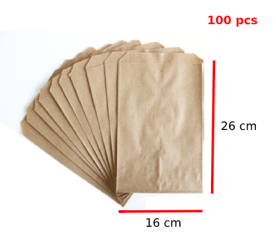 Brown Paper Bags Eco-Friendly Kraft Paper Shopping Bags 100 Pieces per Pack Recyclable Grocery Bags