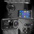 4-inch IPS Touchscreen Dash Cam 1080P Auto DVR Dual Lens Auto Camera Dashcam Wide Angle Video Recorder Reversing Camera Night Vision. 