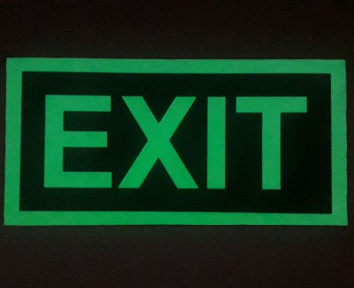 Photoluminescent Emergency Fire Exit Sign Board