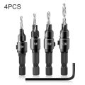 DASI New 4/5pcs Countersink Drill Woodworking Drill Bit Set 1/4 Hexagon Drilling Pilot Holes For Screw Woodworking Hole Opener Set. 