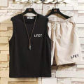 T Student T-shirt Men's Suit / Vest LFET Suit Waistcoat Top Knee Length plus Size Shorts Two-Piece Fashion Brand Summer. 