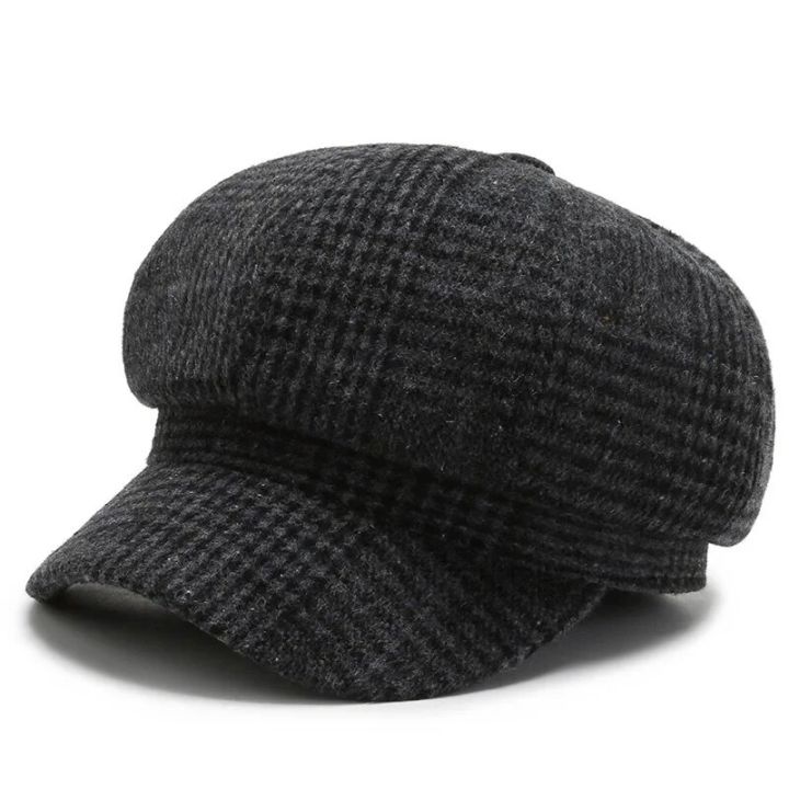 Panama%20Women's%20Houndstooth%20Octagonal%20Beret%20Duck%20Tongue%20Painter%20Hat%20Fashion%20Outdoor%20Elegant%20Retro%20Cap%20H114%20Boina%20Gorras%20-%20Image%206