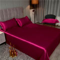 32°Summer Ice Silk Bed Sheets Single Piece Simple Solid Color Cool Silk Quilt Single Silk Drawsheet Bed Sheet Bedding. 