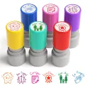 6 Teacher seals, Commendation Award Seal, Teacher Evaluation Award Cartoon seal, transparent storage box for t. 
