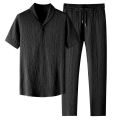 Match Trendy Men's Athletic Handsome Suit Your Casual Men's Summer Lapels Men's Short Sleeve Fashion Two-Piece Suit. 