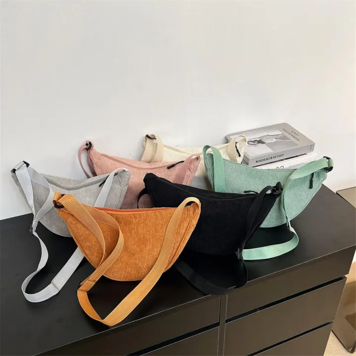 High%20Original%20Quality%20Korean%20Dumpling%20Corduroy%20Shoulder%20Bag%20Sling%20Bag%20Women%20Simple%20Belt%20Bag%20-%20Image%204